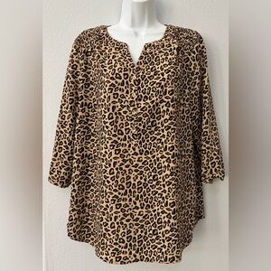 Women’s Croft & Barrow leopard print tunic blouse - sz L